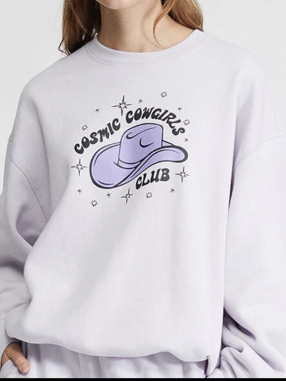 PacSun Lavender Graphic Crewneck Sweatshirt